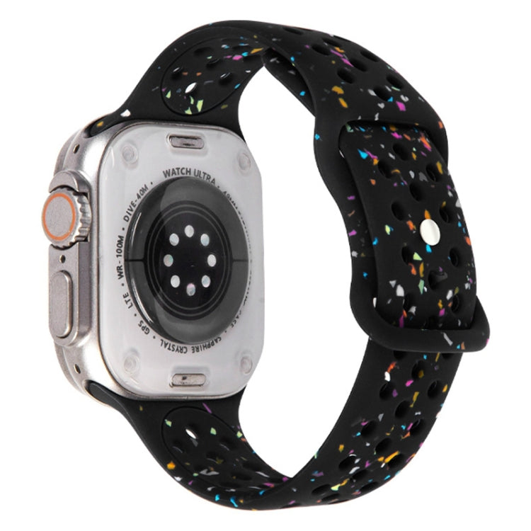 For Apple Watch Series 8 45mm Jelly Color Dots Liquid Silicone Watch Band