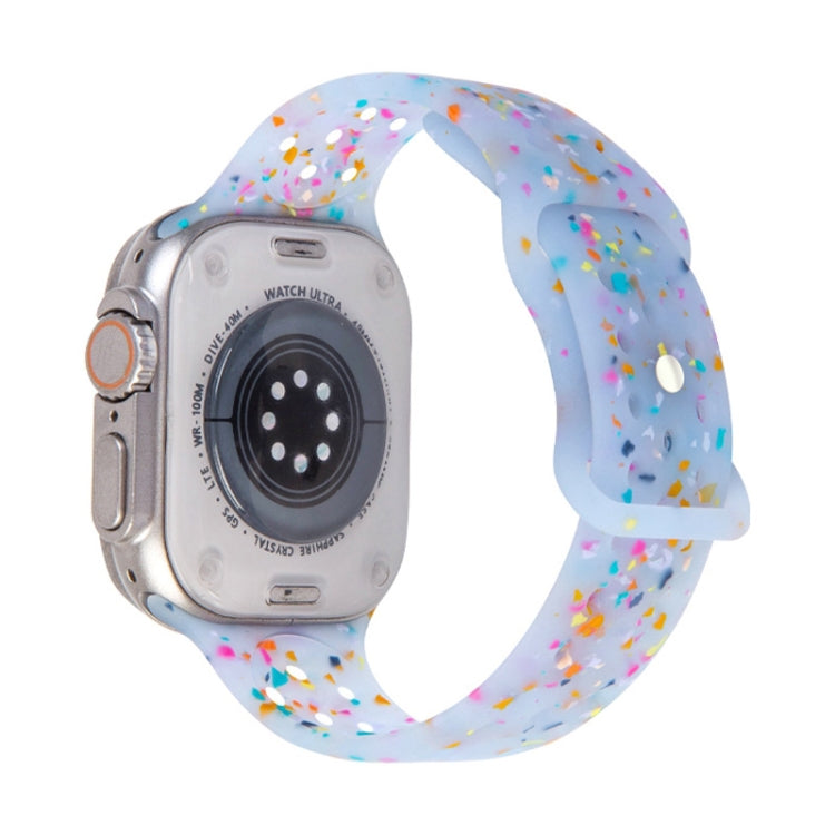 For Apple Watch Series 6 40mm Jelly Color Dots Liquid Silicone Watch Band