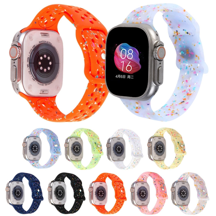 For Apple Watch Series 9 41mm Jelly Color Dots Liquid Silicone Watch Band