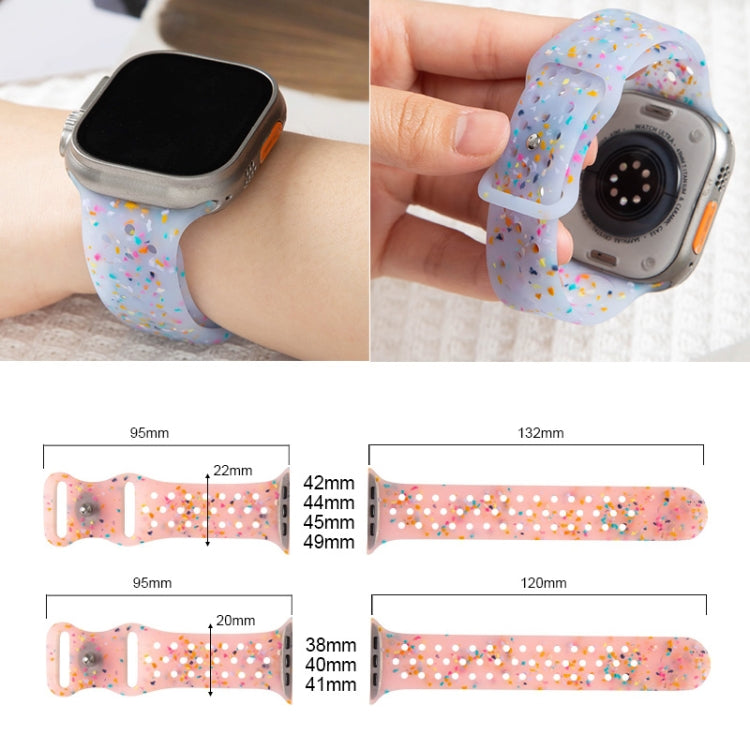 For Apple Watch Series 2 42mm Jelly Color Dots Liquid Silicone Watch Band