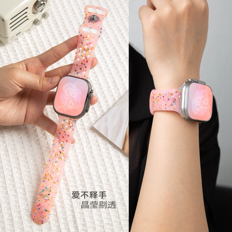 For Apple Watch Series 2 42mm Jelly Color Dots Liquid Silicone Watch Band