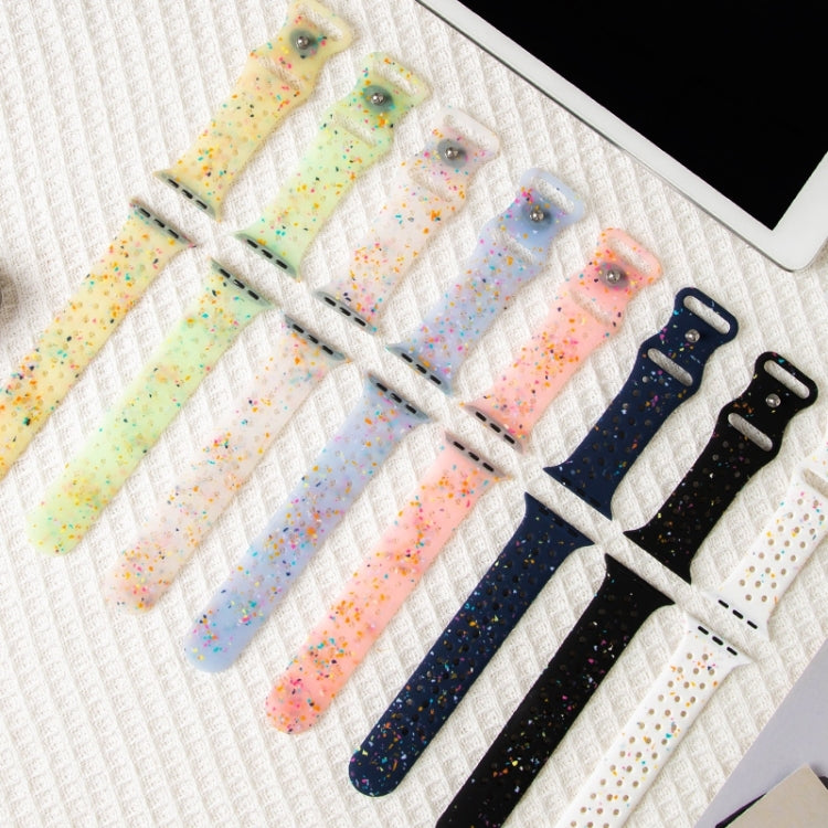 For Apple Watch SE 2023 44mm Jelly Color Dots Liquid Silicone Watch Band