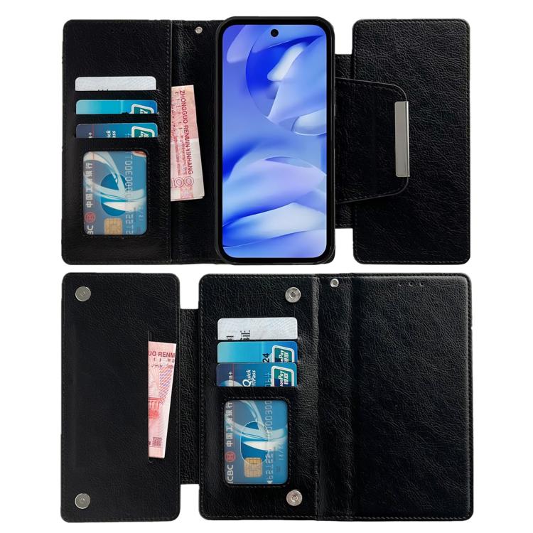 For Google Pixel 9a Multifunctional 7-Card Wallet Leather Phone Case