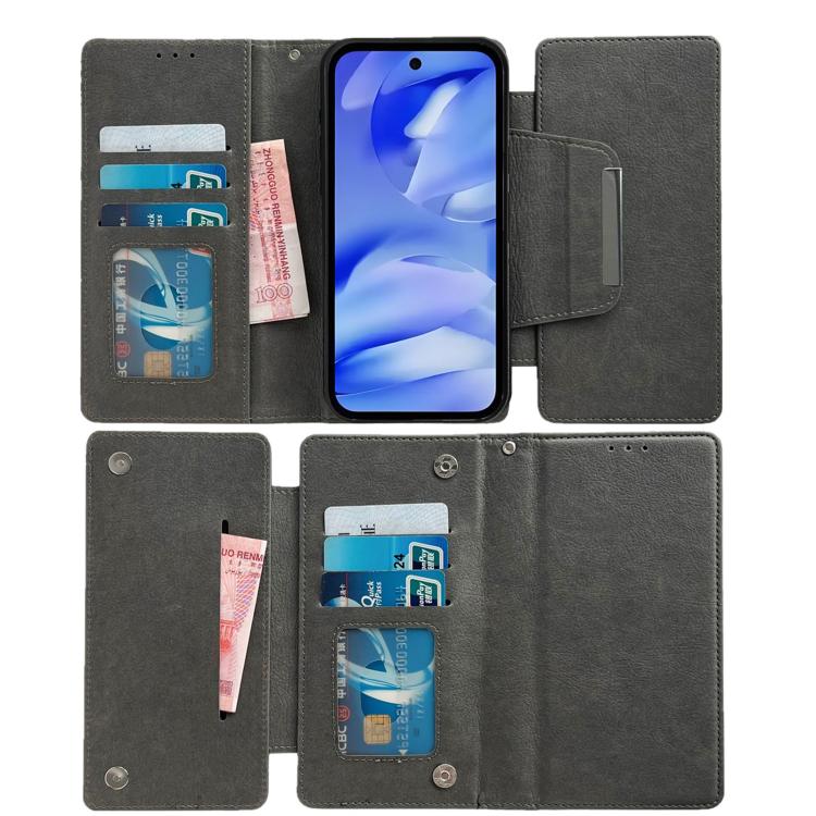 For Google Pixel 9a Multifunctional 7-Card Wallet Leather Phone Case