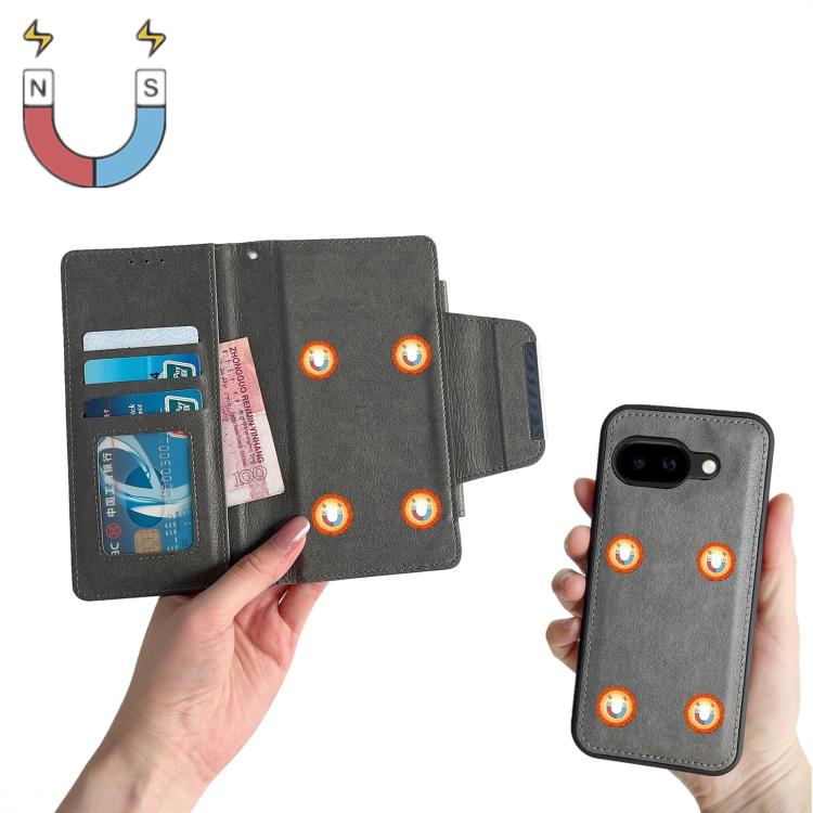 For Google Pixel 9a Multifunctional 7-Card Wallet Leather Phone Case