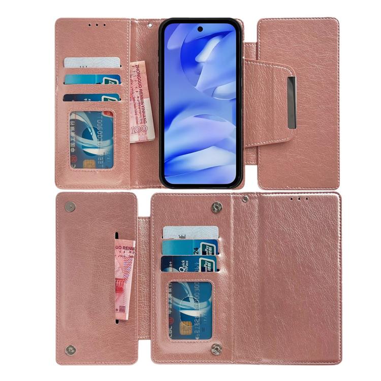 For Google Pixel 9a Multifunctional 7-Card Wallet Leather Phone Case