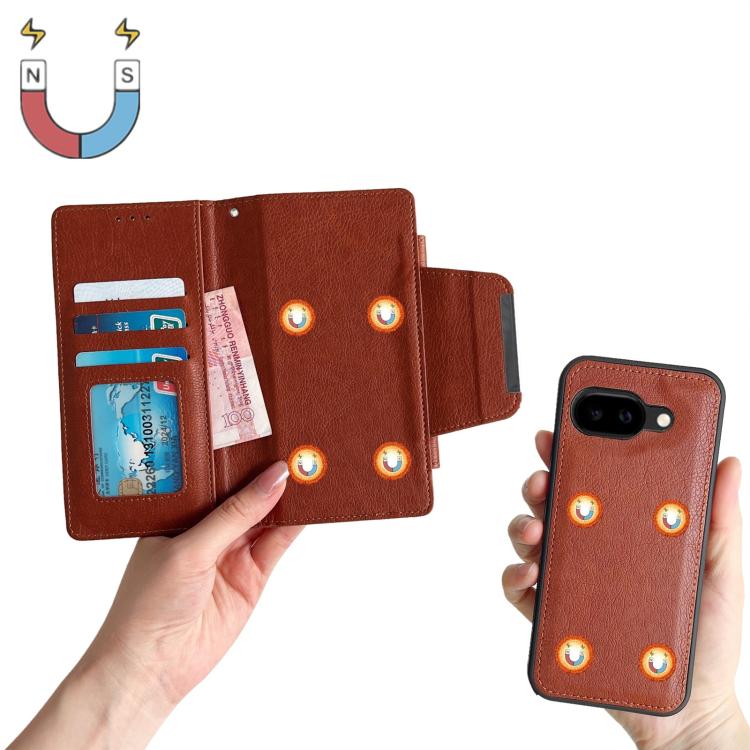 For Google Pixel 9a Multifunctional 7-Card Wallet Leather Phone Case
