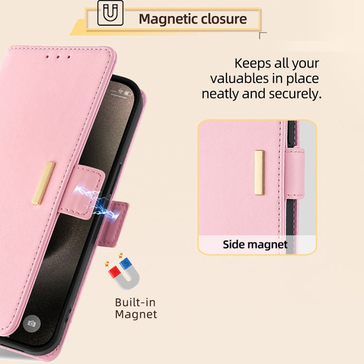 For iPhone 15 Crossbody Chain Leather Phone Case