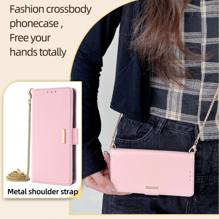 For iPhone 14 Plus Crossbody Chain Leather Phone Case