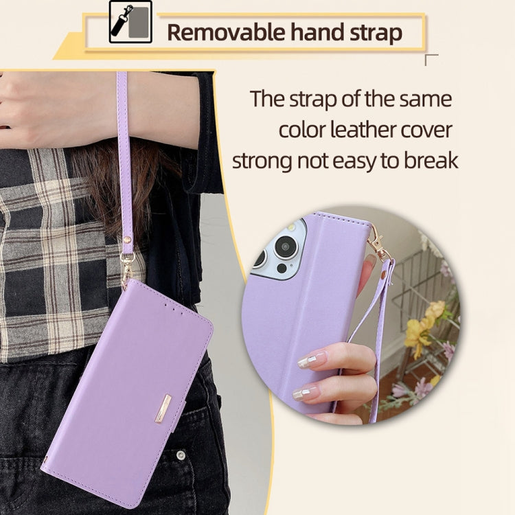For iPhone 14 Plus Crossbody Chain Leather Phone Case