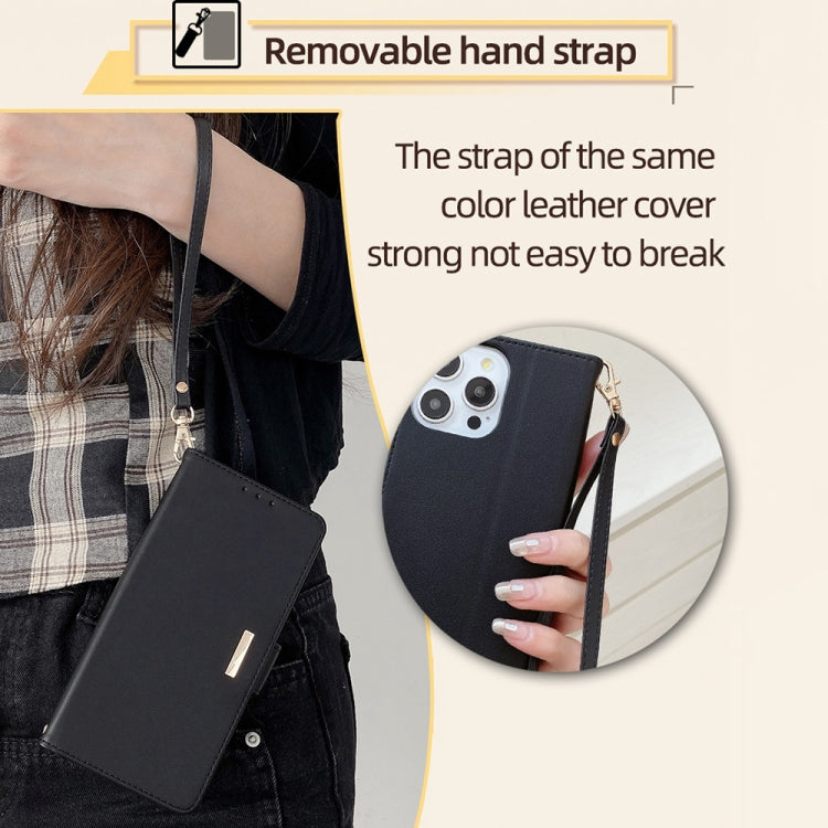 For iPhone 14 Crossbody Chain Leather Phone Case