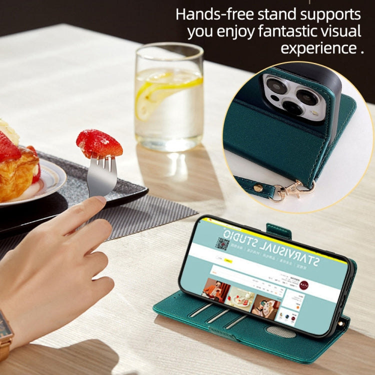 For iPhone 14 Crossbody Chain Leather Phone Case