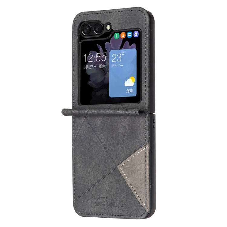 For Samsung Galaxy Z Flip7 FE / Flip6 Rhombus Texture PU + PC Shockproof Phone Case