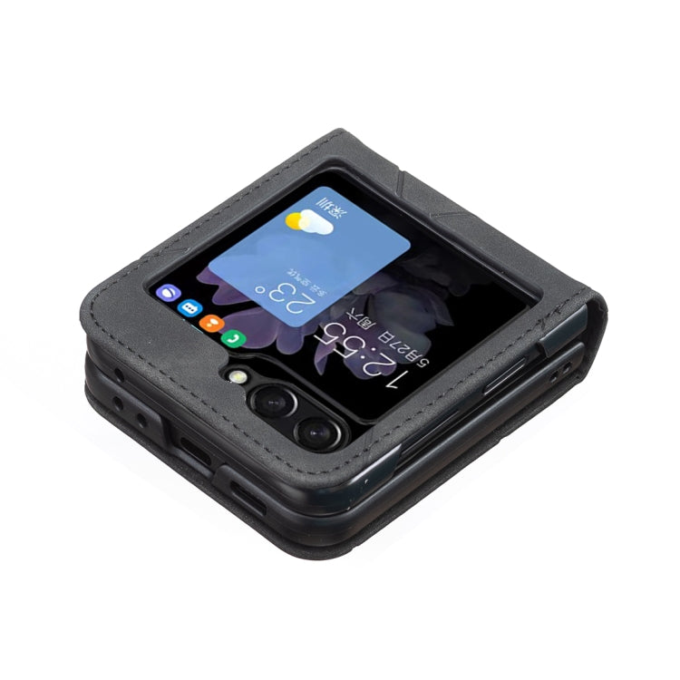 For Samsung Galaxy Z Flip7 FE / Flip6 Rhombus Texture PU + PC Shockproof Phone Case