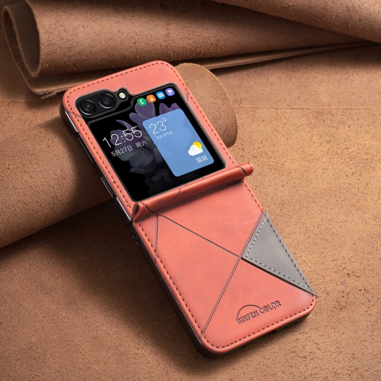 For Samsung Galaxy Z Flip7 FE / Flip6 Rhombus Texture PU + PC Shockproof Phone Case