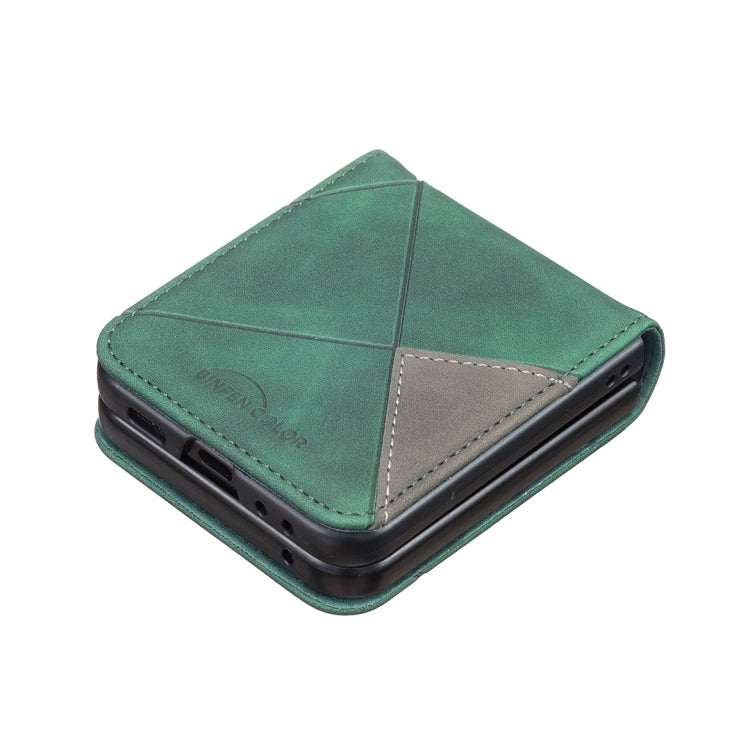 For Samsung Galaxy Z Flip7 FE / Flip6 Rhombus Texture PU + PC Shockproof Phone Case