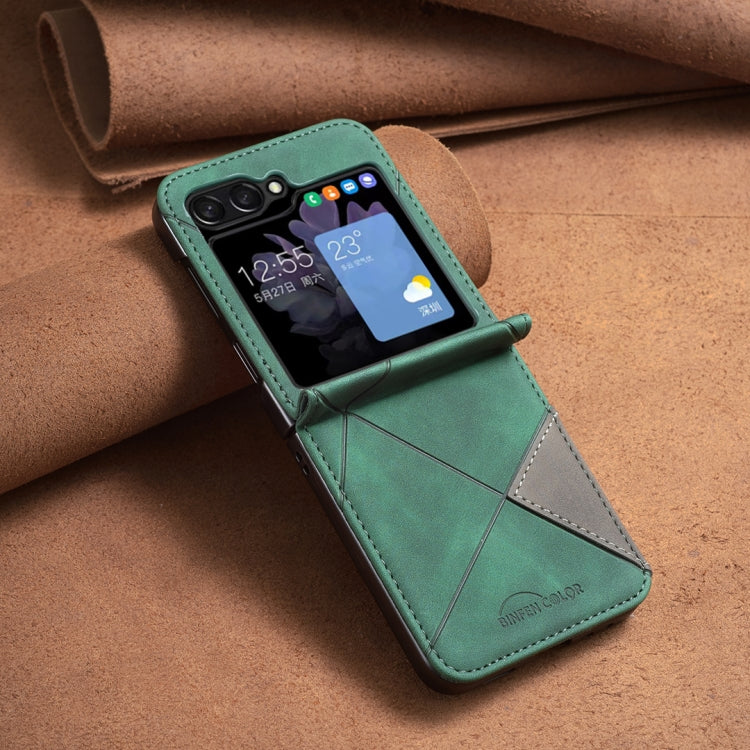 For Samsung Galaxy Z Flip7 FE / Flip6 Rhombus Texture PU + PC Shockproof Phone Case