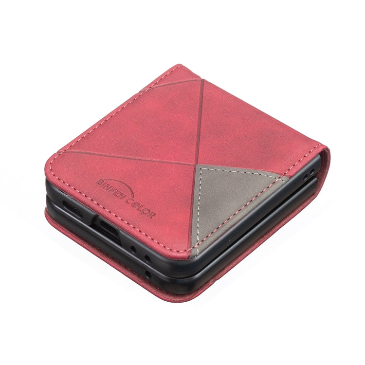 For Samsung Galaxy Z Flip7 FE / Flip6 Rhombus Texture PU + PC Shockproof Phone Case