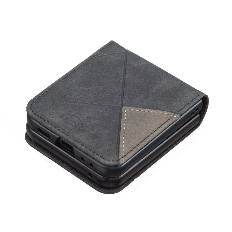 For Samsung Galaxy Z Flip5 Rhombus Texture PU + PC Shockproof Phone Case