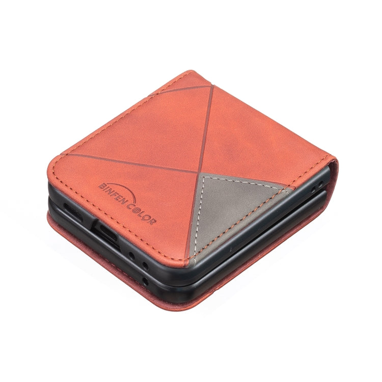 For Samsung Galaxy Z Flip5 Rhombus Texture PU + PC Shockproof Phone Case
