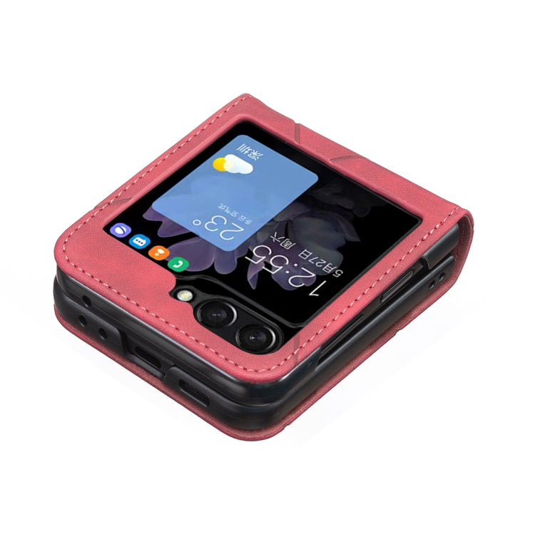 For Samsung Galaxy Z Flip5 Rhombus Texture PU + PC Shockproof Phone Case