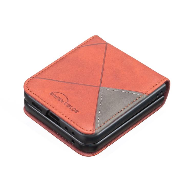 For Samsung Galaxy Z Flip7 Rhombus Texture PU + PC Shockproof Phone Case