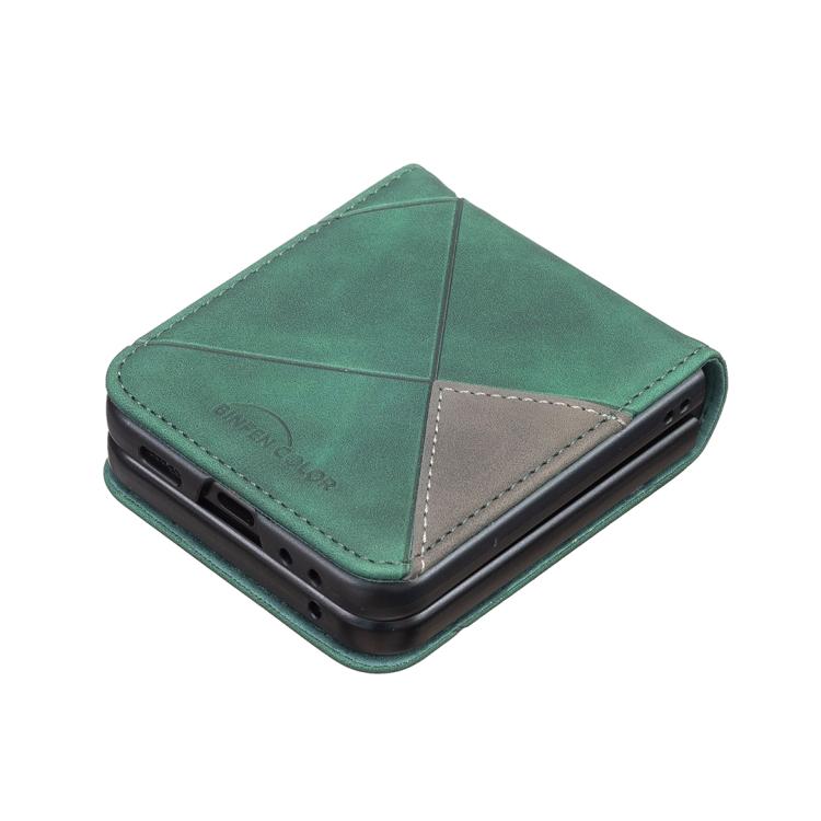For Samsung Galaxy Z Flip7 Rhombus Texture PU + PC Shockproof Phone Case