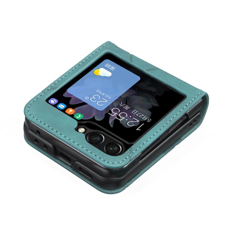 For Samsung Galaxy Z Flip7 Rhombus Texture PU + PC Shockproof Phone Case