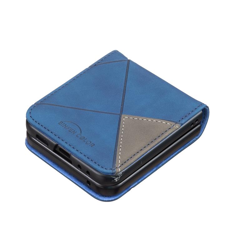 For Samsung Galaxy Z Flip7 Rhombus Texture PU + PC Shockproof Phone Case