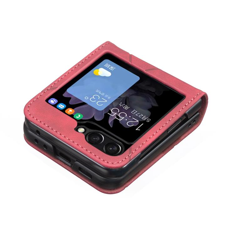 For Samsung Galaxy Z Flip7 Rhombus Texture PU + PC Shockproof Phone Case