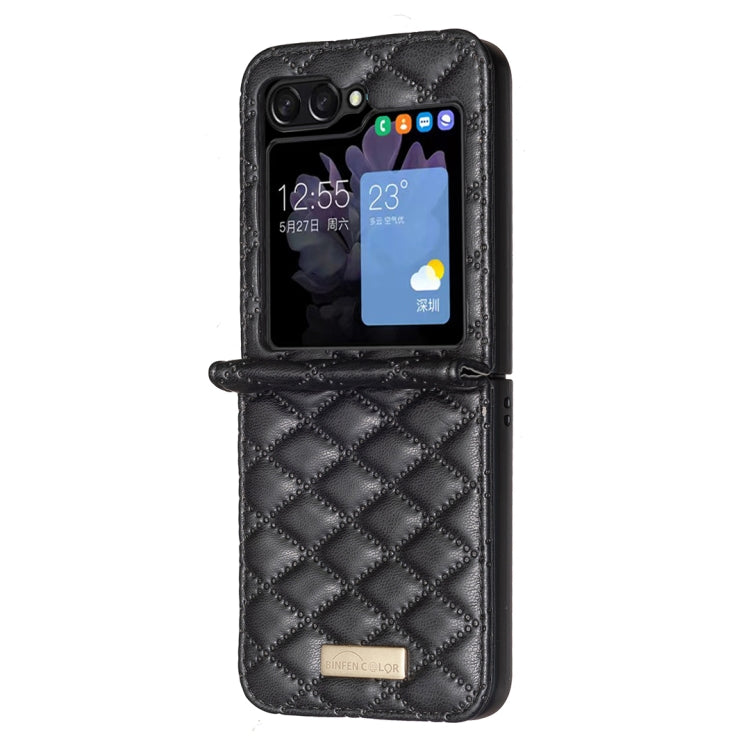 For Samsung Galaxy Z Flip7 FE / Flip6 Diamond Lattice PU + PC Shockproof Phone Case