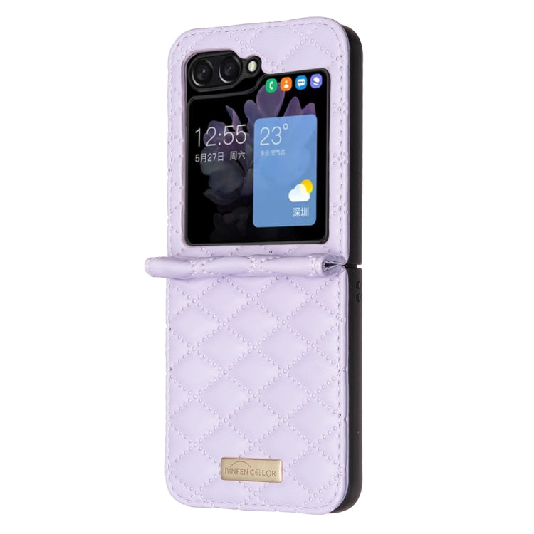 For Samsung Galaxy Z Flip7 FE / Flip6 Diamond Lattice PU + PC Shockproof Phone Case
