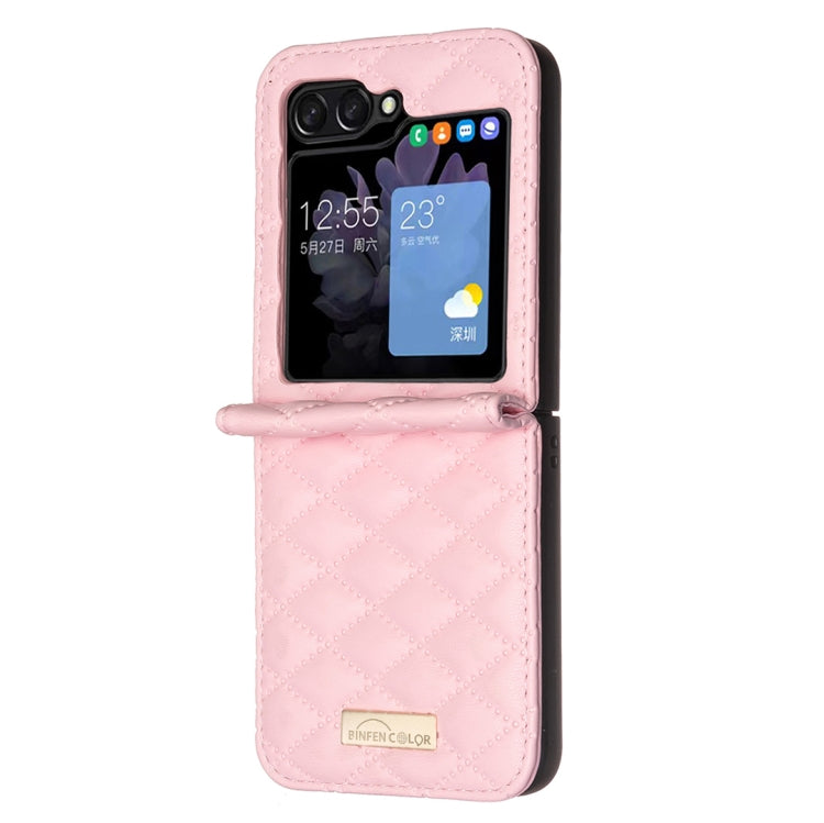 For Samsung Galaxy Z Flip7 FE / Flip6 Diamond Lattice PU + PC Shockproof Phone Case