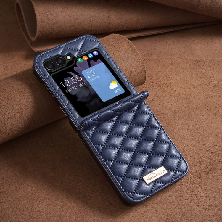 For Samsung Galaxy Z Flip7 FE / Flip6 Diamond Lattice PU + PC Shockproof Phone Case