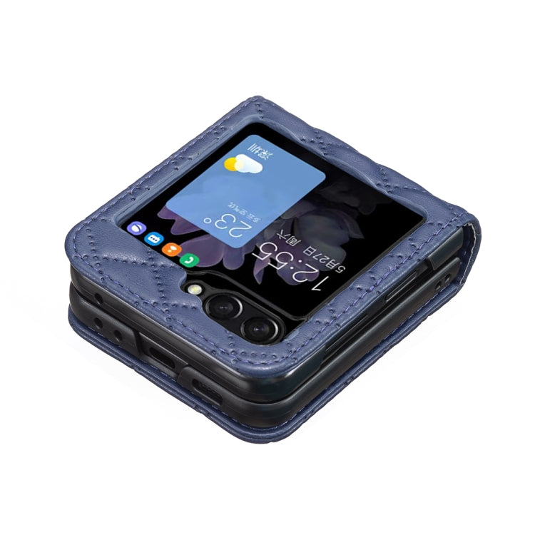 For Samsung Galaxy Z Flip7 FE / Flip6 Diamond Lattice PU + PC Shockproof Phone Case