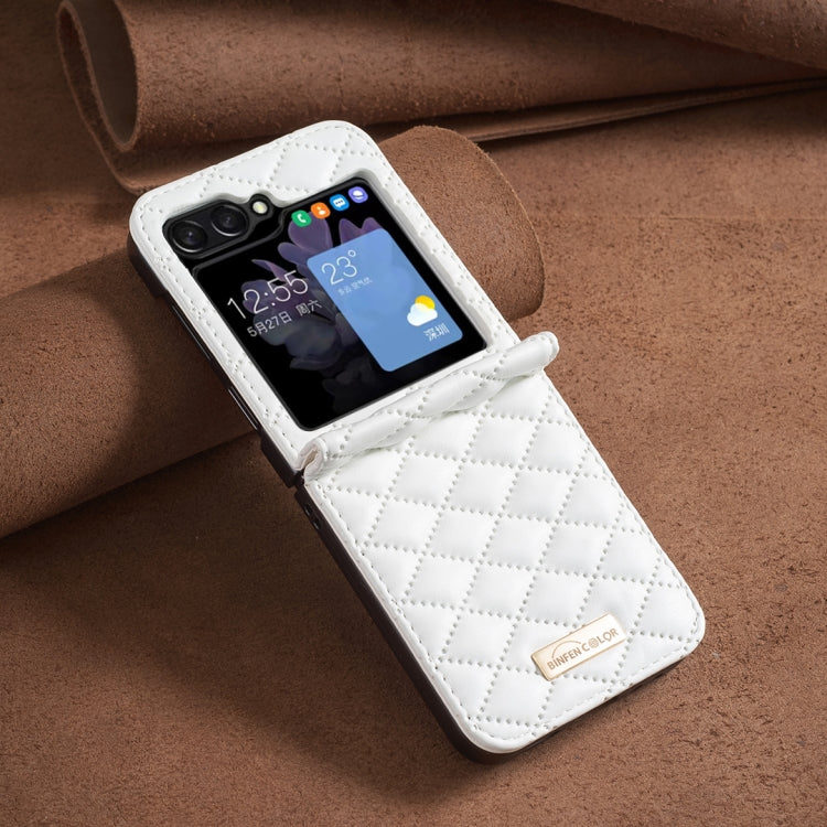 For Samsung Galaxy Z Flip7 FE / Flip6 Diamond Lattice PU + PC Shockproof Phone Case