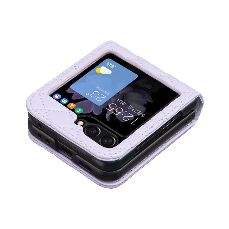 For Samsung Galaxy Z Flip5 Diamond Lattice PU + PC Shockproof Phone Case