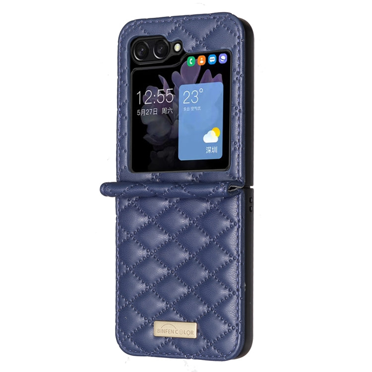 For Samsung Galaxy Z Flip5 Diamond Lattice PU + PC Shockproof Phone Case