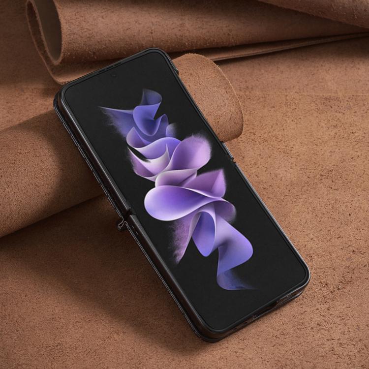 For Samsung Galaxy Z Flip7 Diamond Lattice PU + PC Shockproof Phone Case