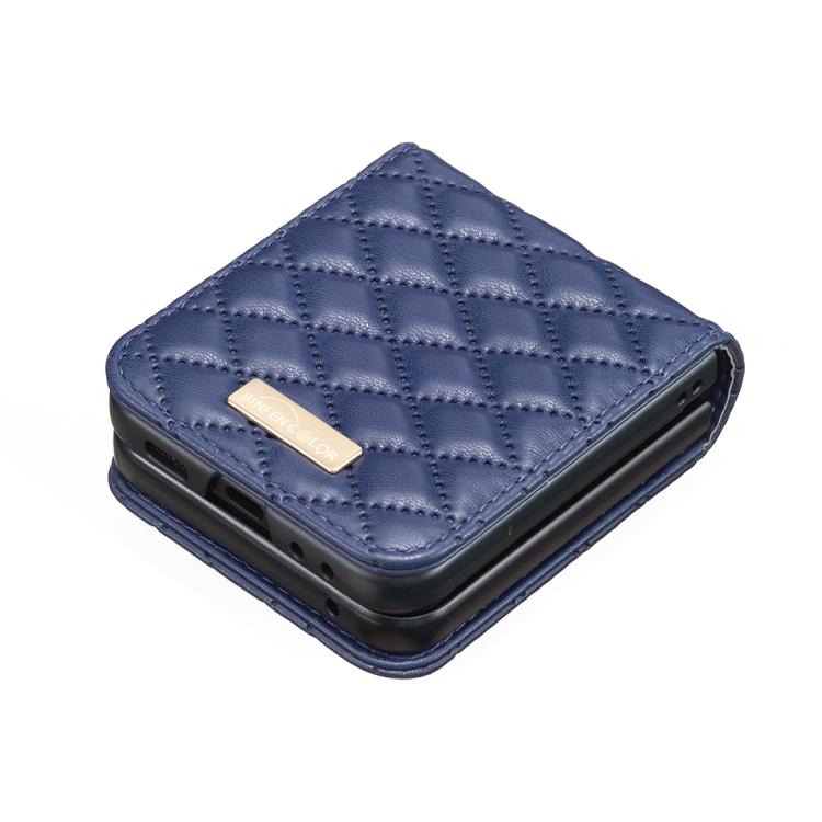 For Samsung Galaxy Z Flip7 Diamond Lattice PU + PC Shockproof Phone Case