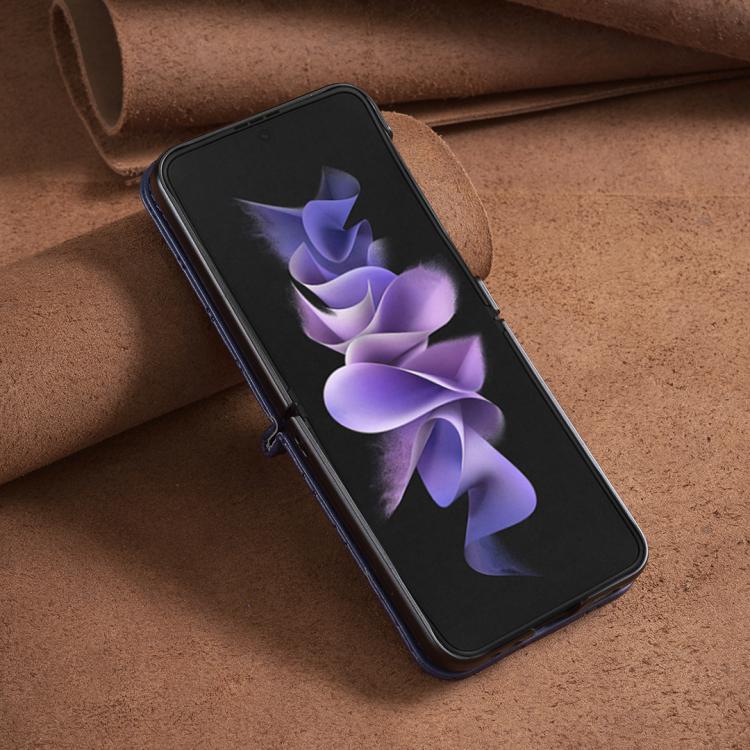 For Samsung Galaxy Z Flip7 Diamond Lattice PU + PC Shockproof Phone Case