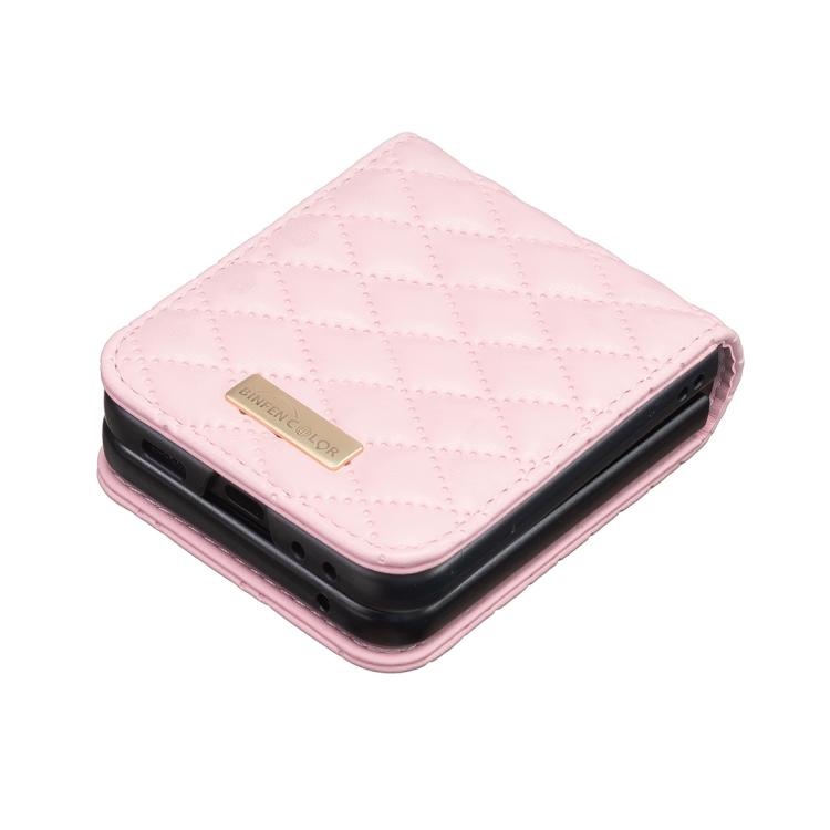 For Samsung Galaxy Z Flip7 Diamond Lattice PU + PC Shockproof Phone Case