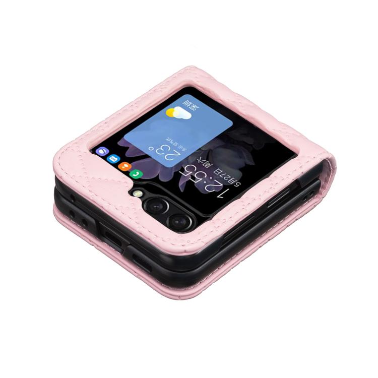 For Samsung Galaxy Z Flip7 Diamond Lattice PU + PC Shockproof Phone Case