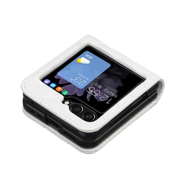 For Samsung Galaxy Z Flip7 Diamond Lattice PU + PC Shockproof Phone Case