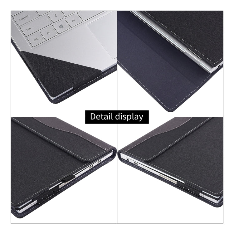 For Microsoft Surface Laptop 6 15 inch Cloth Texture Laptop Leather Case With Stand Function
