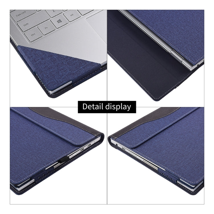 For Microsoft Surface Laptop 6 15 inch Cloth Texture Laptop Leather Case With Stand Function