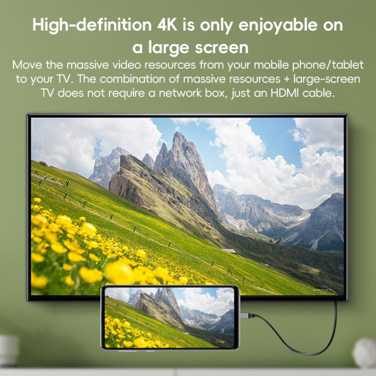 HDMI Type-A to HDMI Type-C HDMI OD4.0 Spring Cable, Length: 0.5m~2.4m - Grey Shell