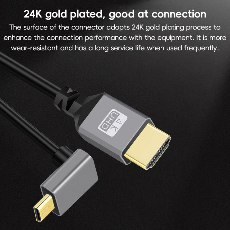 HDTV to Micro HDTV Elbow Head Spring Cable for DSLR Camera - Grey Shell