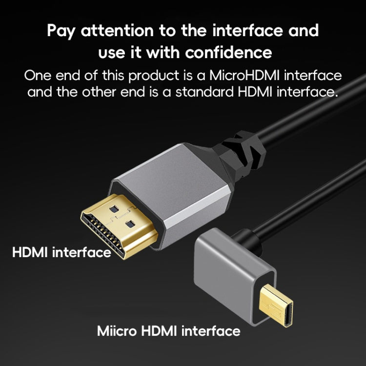 HDTV to Micro HDTV Elbow Head Spring Cable for DSLR Camera - Grey Shell
