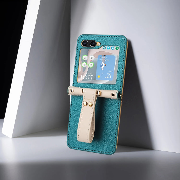 For Samsung Galaxy Z Flip5 Skin Feel Full Coverage Crossbody Phone Case with Hand Strap/Lanyard